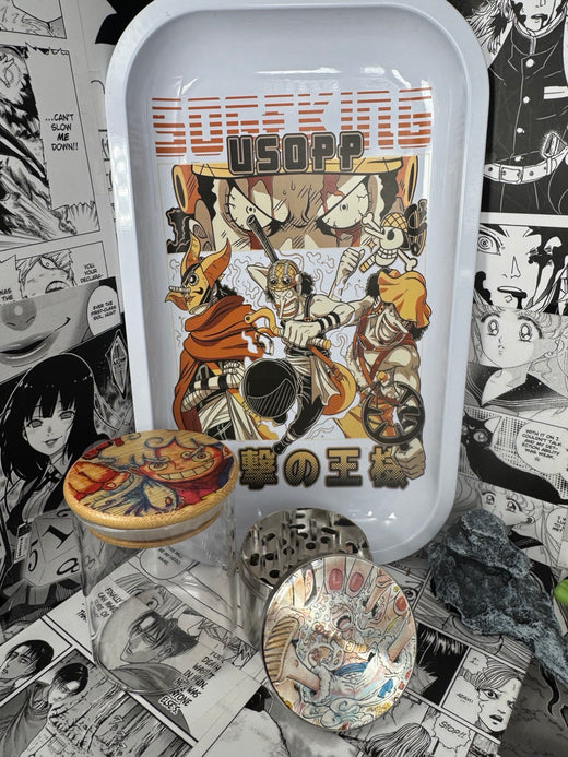 Gear 5 Luffy Grinder, Jar, Rolling Tray Set
