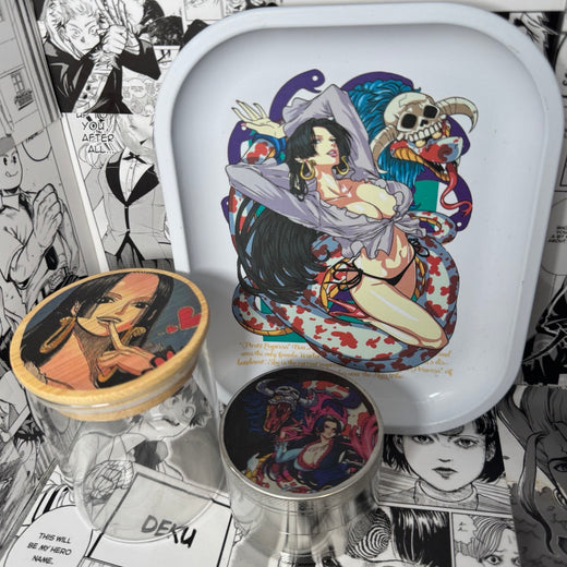 Boa Hancock Grinder, Jar, Rolling Tray Set