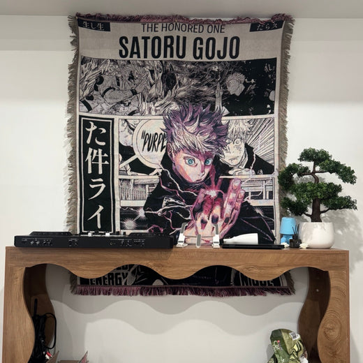 Gojo Purple Woven Tapestry, Blanket, Rug