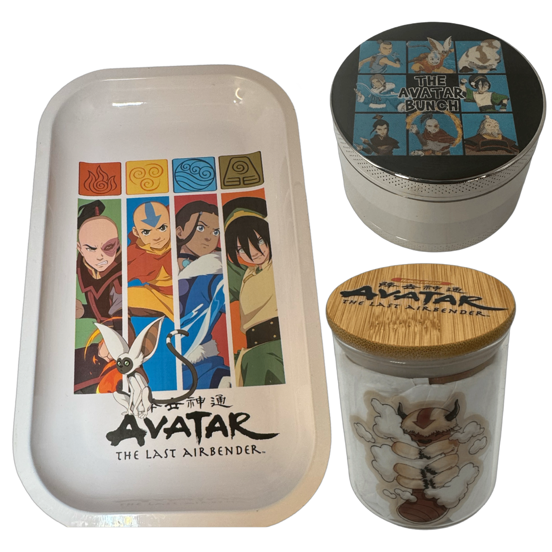 Avatar Bunch Grinder, Jar, Rolling Tray Set