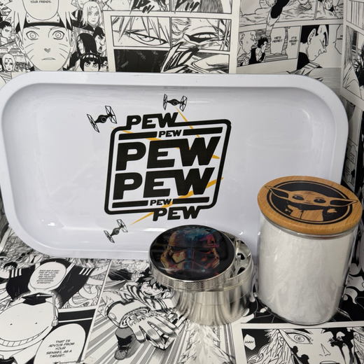 Colorful Stormtropper Grinder, Jar, Rolling Tray Set