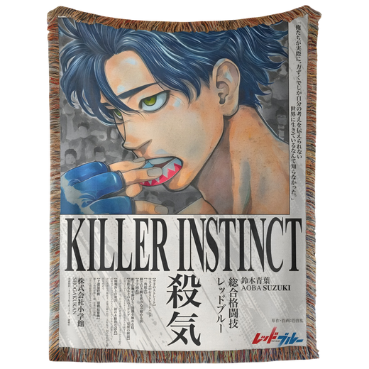 Red Blue Manga Movie Woven Tapestry, Blanket, Rug