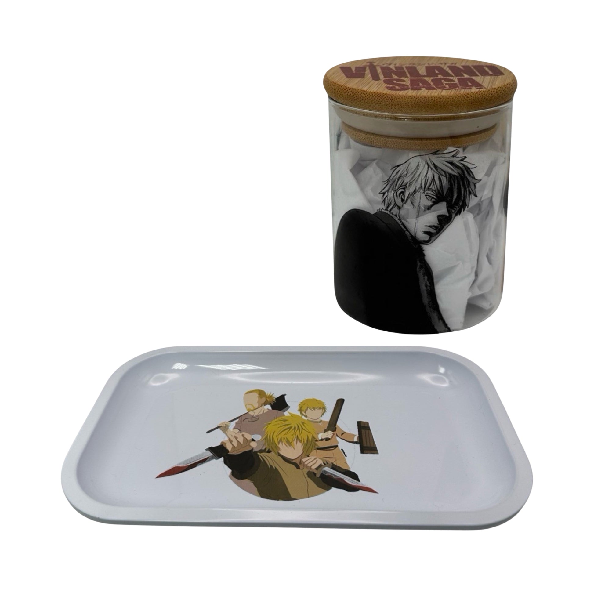 Vinland Saga Anime Herb Grinder, Stash Jar, Rolling Tray Set - spicedanime