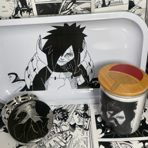 Madara Uchiha Six Paths Grinder, Jar, Rolling Tray Set