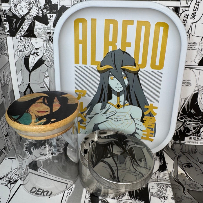 Albedo Grinder, Jar, Rolling Tray Set