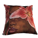 Red Flower Girl Pillow Case