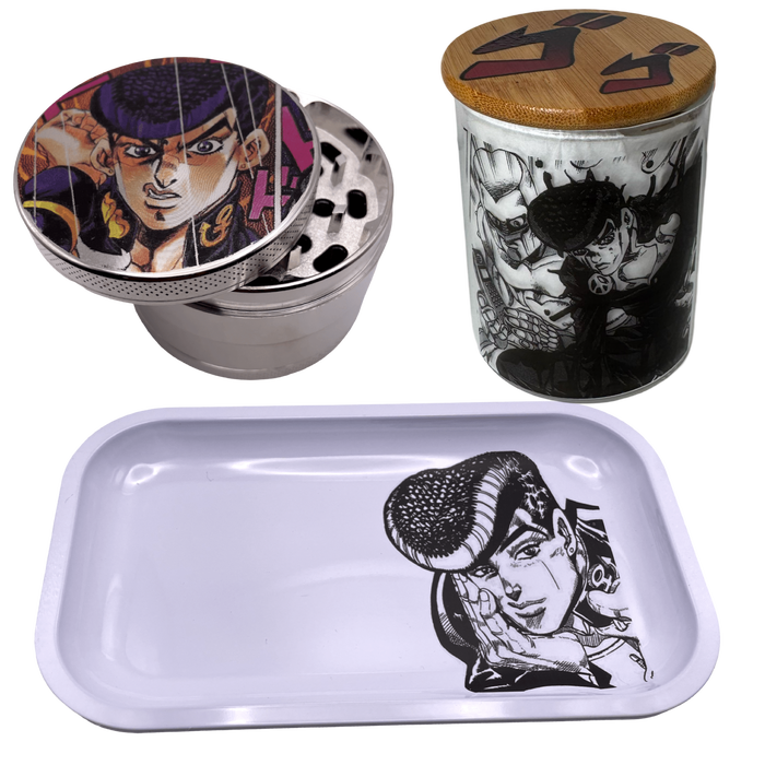Josuke Smug Grinder, Jar, Rolling Tray Set