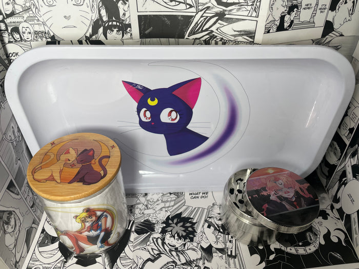Tsukino Aesthetics Grinder, Jar, Rolling Tray Set