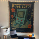 BMO Cartoon Hand Woven Cozy Rug | Manga Tapestry Throw | Suitable As Blanket