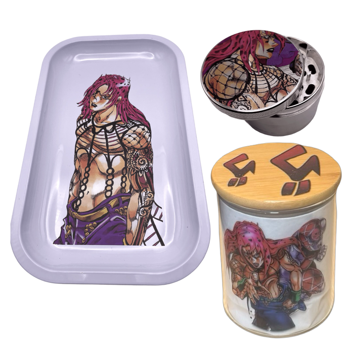 Diavolo Grinder, Jar, Rolling Tray Set