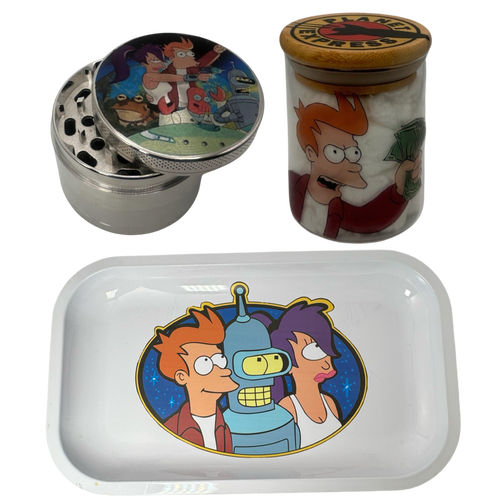 Futurama Gang Grinder, Jar, Rolling Tray Set
