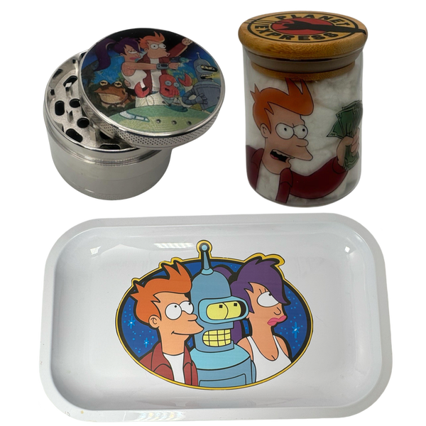 Futurama Gang Grinder, Jar, Rolling Tray Set
