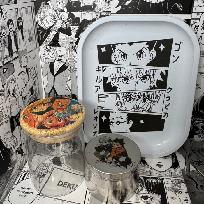 Gon and Killua Grinder, Jar, Rolling Tray Set