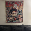 Demon Slayer Hand Woven Cozy Rug | Manga Tapestry Throw | Suitable As Blanket