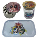 Powerpuff Girls Cartoon Spice Grinder, Stash Jar, Rolling Tray Set - spicedanime