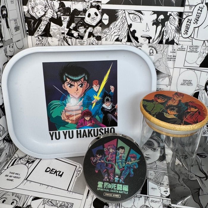 Retro Hakusho Gang Grinder, Jar, Rolling Tray Set