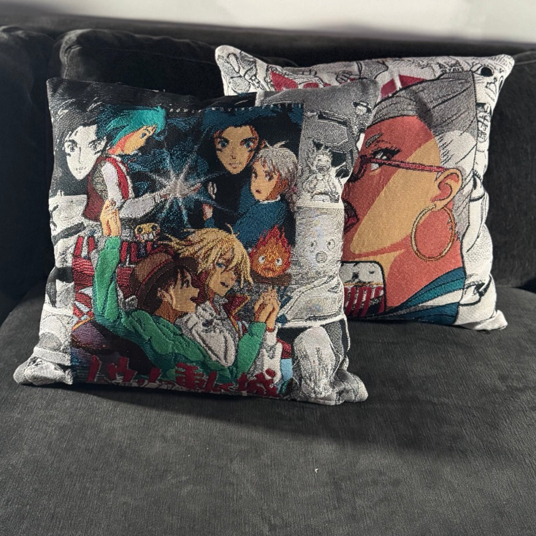 Howl’s Moving Castle Hand-Woven Tapestry Cushion Case, Anime Pillow Cover