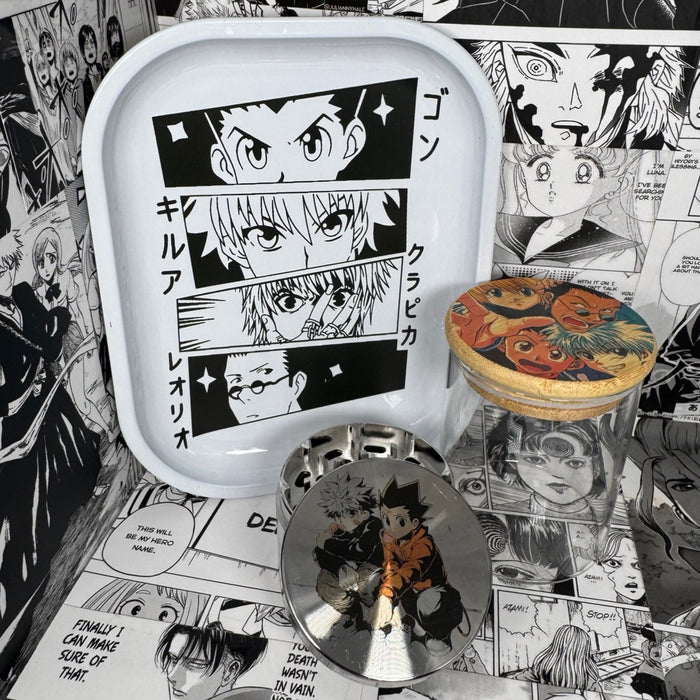 Gon and Killua Grinder, Jar, Rolling Tray Set
