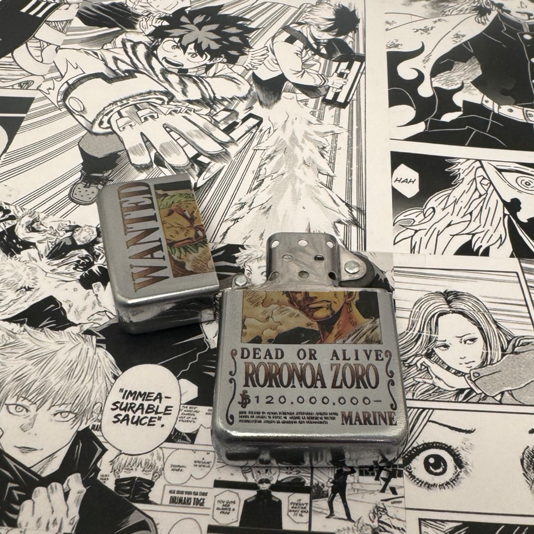 One Piece Anime Wanted Poster Flip Top Lighters - spicedanime