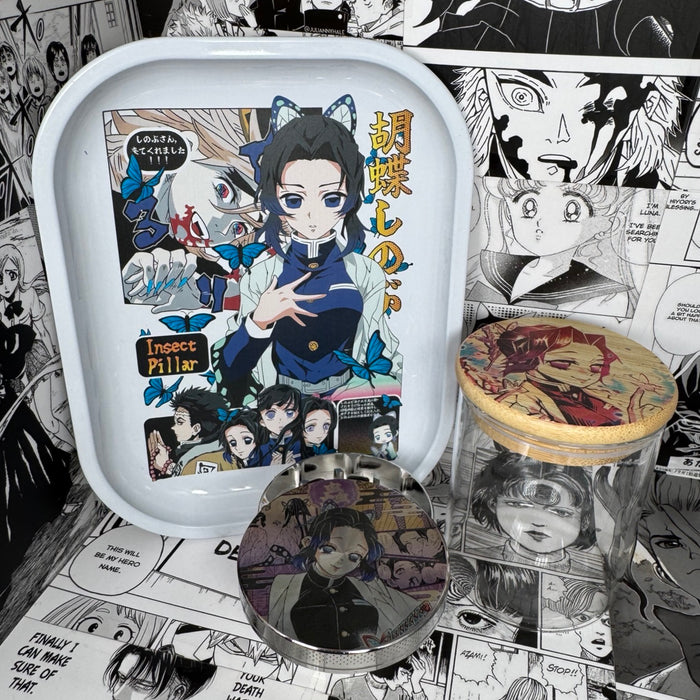 Shinobu Kocho Grinder, Jar, Rolling Tray Set
