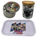 Jojos Bizarre Adventure Anime Spice Grinder, Stash Jar, Rolling Tray Set - spicedanime