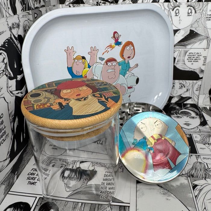 Stewie Griffin Grinder, Jar, Rolling Tray Set