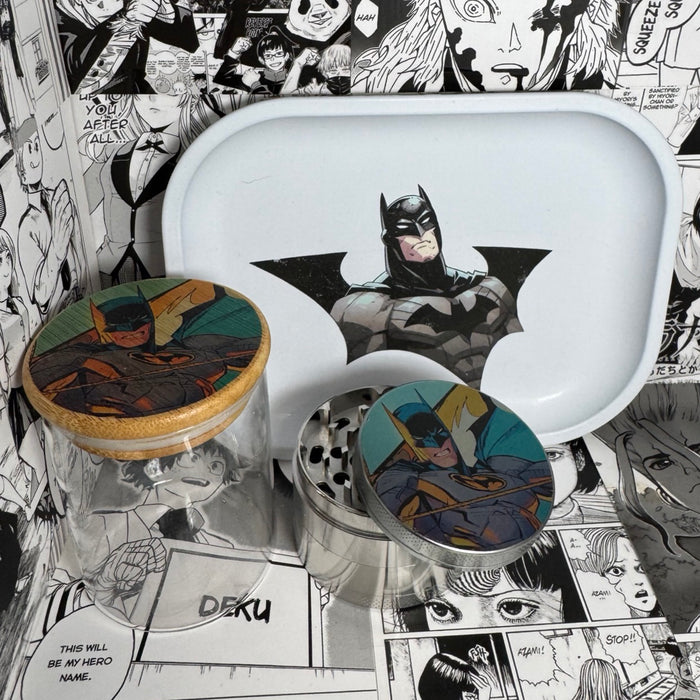 Retro Batman Wonder Grinder, Jar, Rolling Tray Set