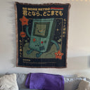 BMO Cartoon Hand Woven Cozy Rug | Manga Tapestry Throw | Suitable As Blanket