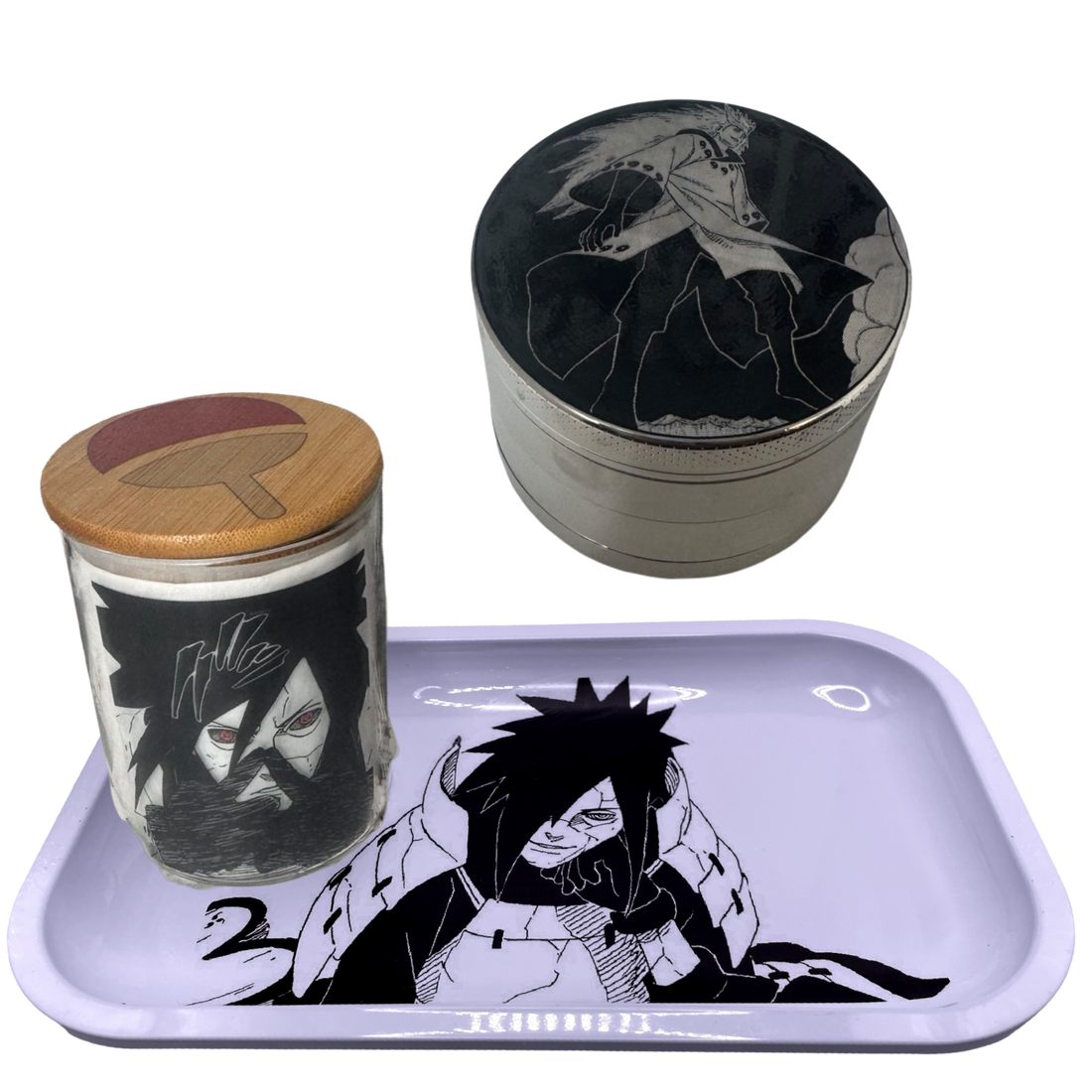 Madara Uchiha Six Paths Grinder, Jar, Rolling Tray Set