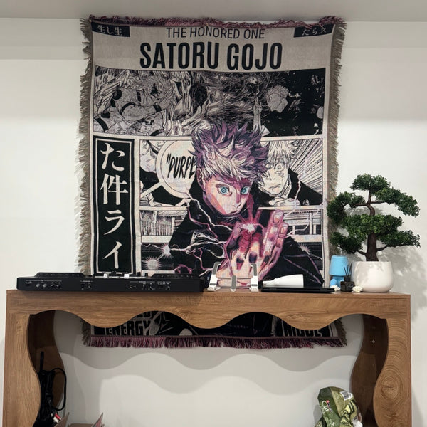 Gojo Purple Woven Tapestry, Blanket, Rug