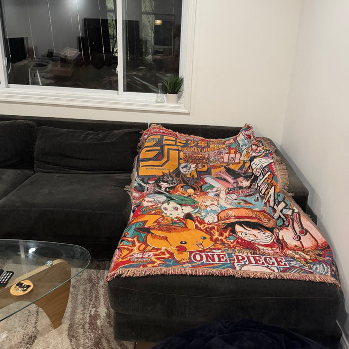 Luffy Pikachu Woven Tapestry, Blanket, Rug