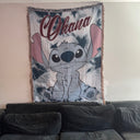 Stitch Cartoon Hand Woven Cozy Rug | Manga Tapestry Throw | Suitable As Blanket