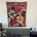 Naruto & Sasuke Hand Woven Cozy Rug | Manga Tapestry Throw | Suitable As Blanket