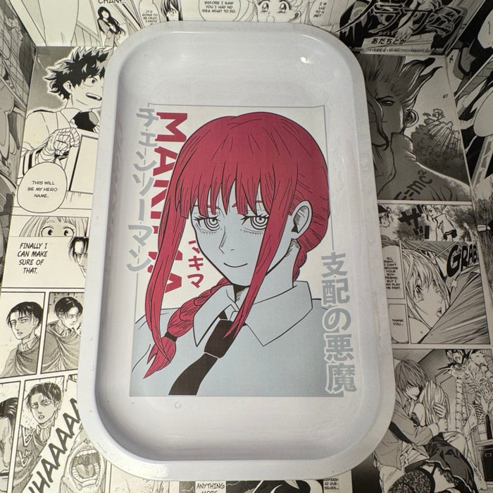 Makima Rolling Tray - Custom Large Metal Tray for Smoking, Rolling, and Storage