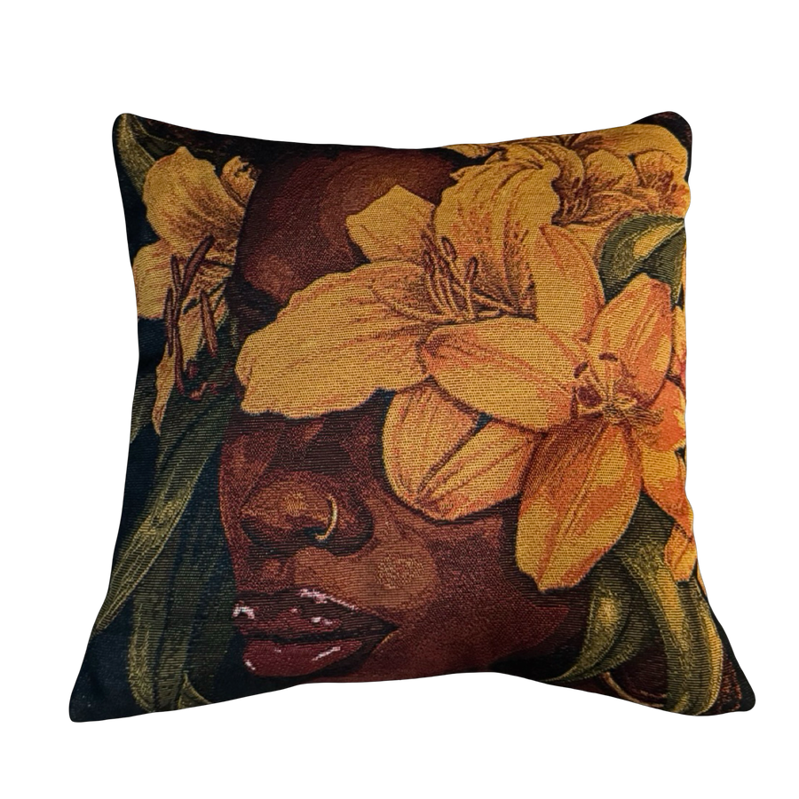 Yellow Flower Girl Pillow Case