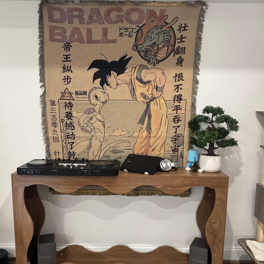 Frieza Goku Stand-Off Hand Woven Tapestry, Blanket, Rug
