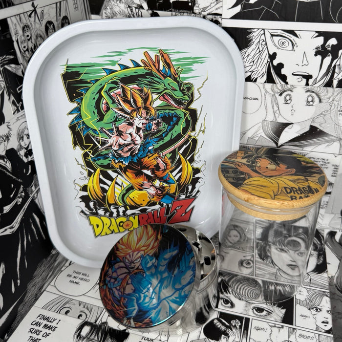 Kamehameha Goku Grinder, Jar, Rolling Tray Set