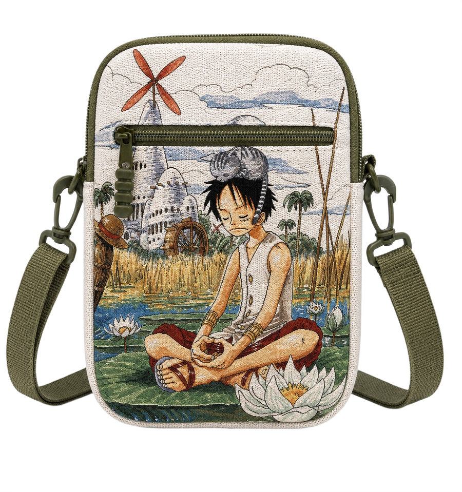 Meditating Luffy Tapestry Sling Bag