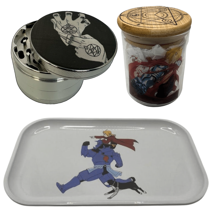 Mustang's Gloves Grinder, Jar, Rolling Tray Set