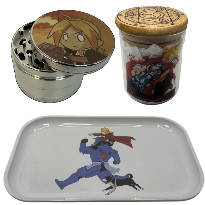 Edward Elrich Grinder, Jar, Rolling Tray Set