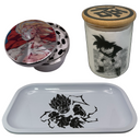 Bloody Saiyan Goku Grinder, Jar, Rolling Tray Set