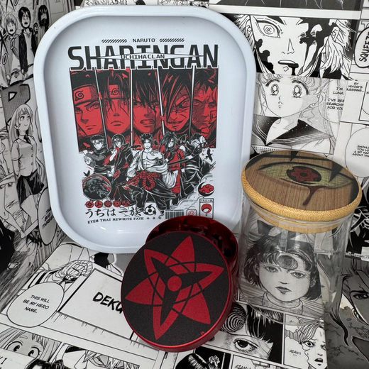 Mangekyou Sharingan Grinder, Jar, Rolling Tray Set