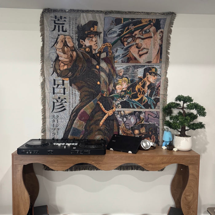 Jotaro Kujo Woven Tapestry, Blanket, Rug