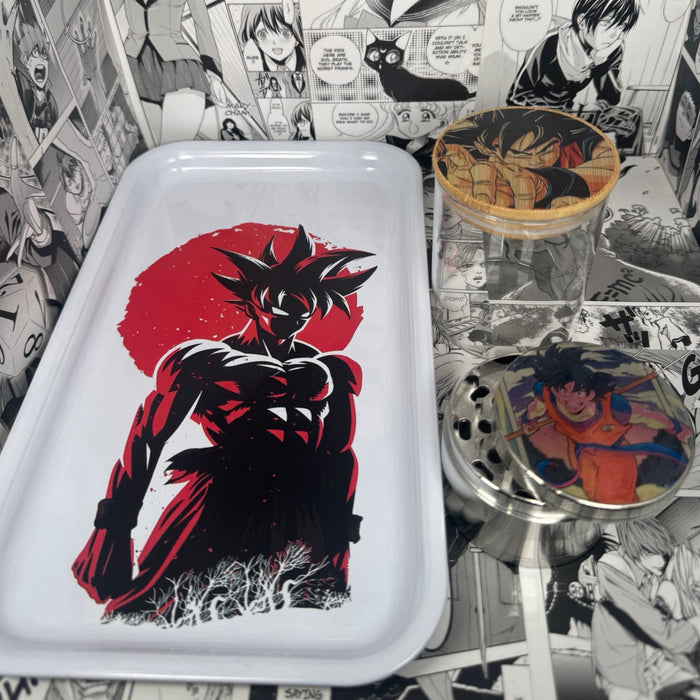 Goku Grinder, Jar, Rolling Tray Set