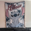 Stitch Cartoon Hand Woven Cozy Rug | Manga Tapestry Throw | Suitable As Blanket