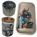 Johnny Joestar Manga Color Grinder, Jar, Rolling Tray Set