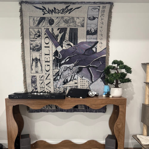 Purple EVA-01 Hand Woven Tapestry, Blanket, Rug