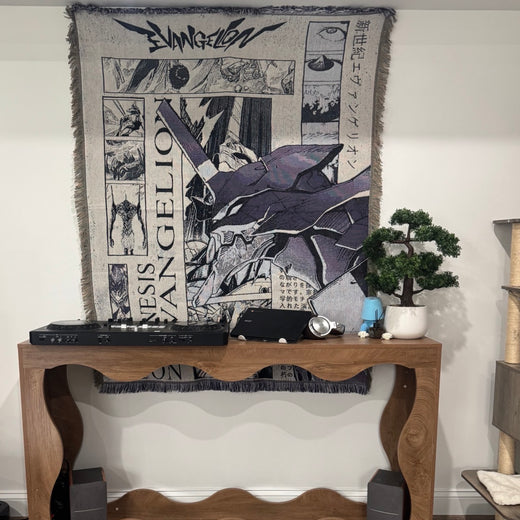 Purple EVA-01 Hand Woven Tapestry, Blanket, Rug