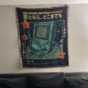 BMO Cartoon Hand Woven Cozy Rug | Manga Tapestry Throw | Suitable As Blanket