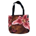 Red Flower Girl Tapestry Tote Bag